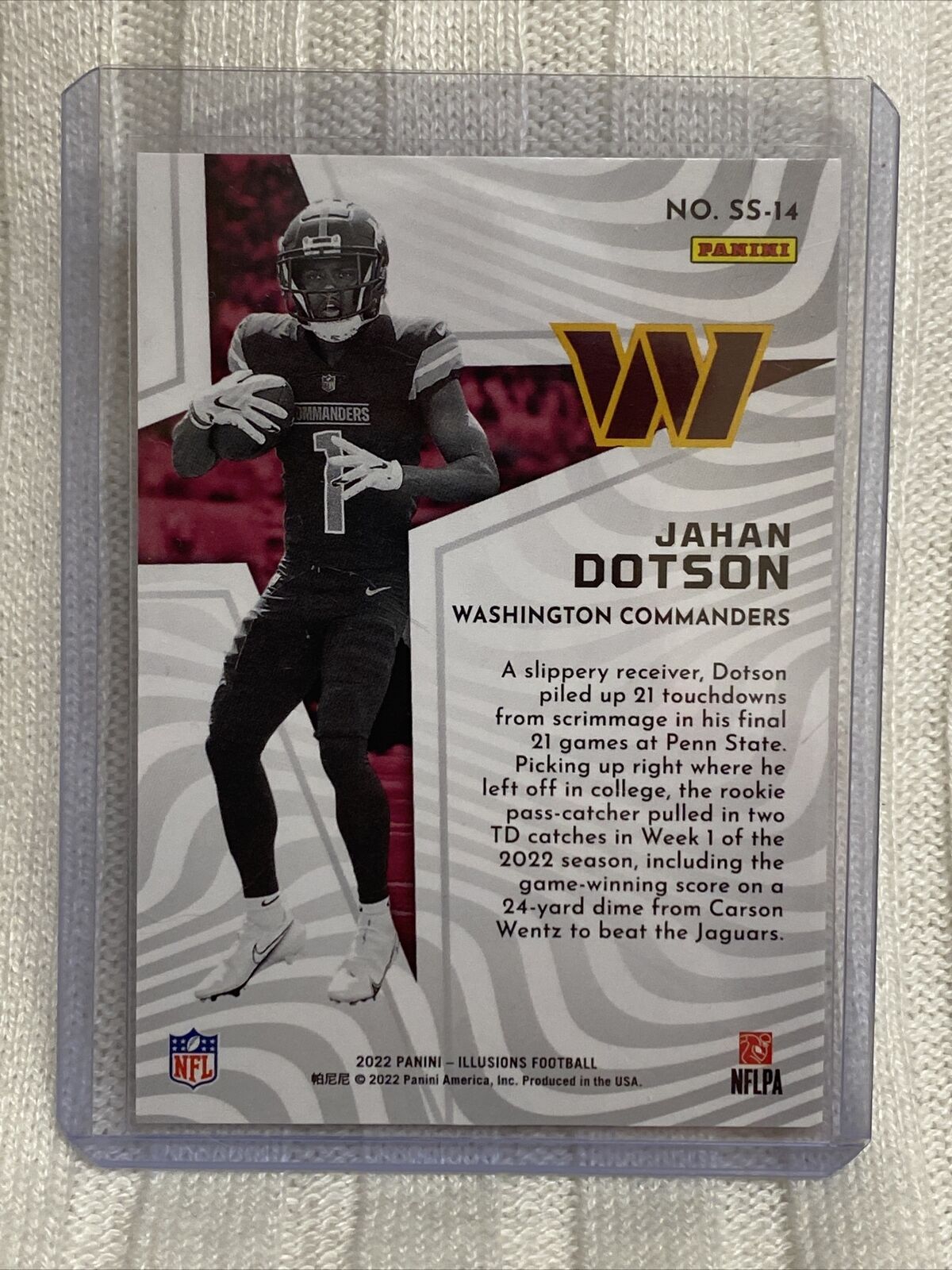 2022 Panini Illusions Jahan Dotson Rookie Shining Stars Insert SS-14 Commanders