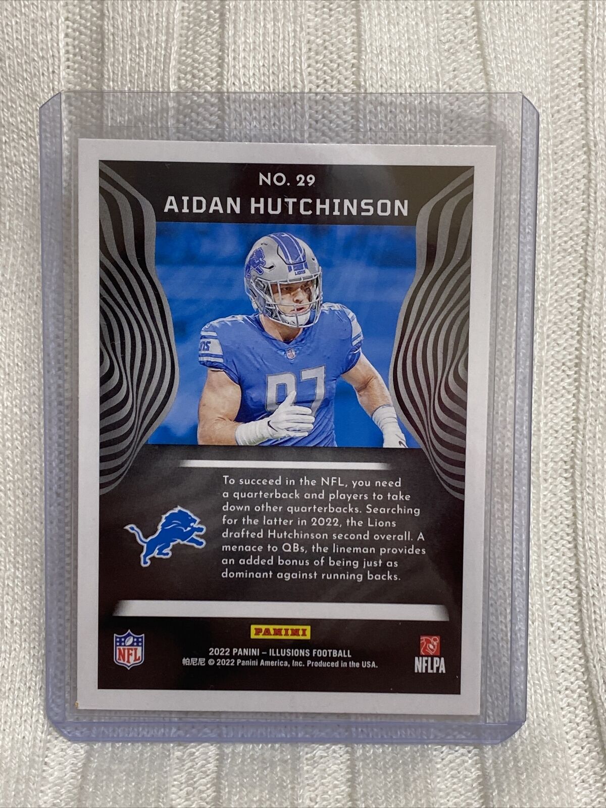 2022 Panini Illusions Aiden Hutchinson Green Parallel RC
