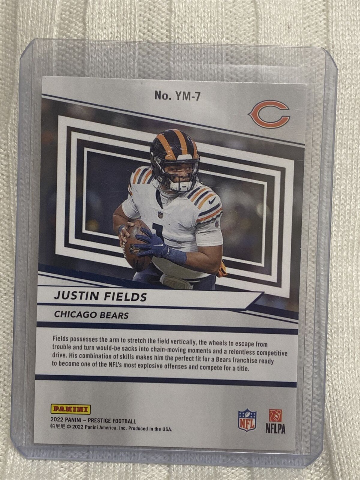 JUSTIN FIELDS 2022 Panini Prestige Football Youth Movement Insert #YM-7 BEARS