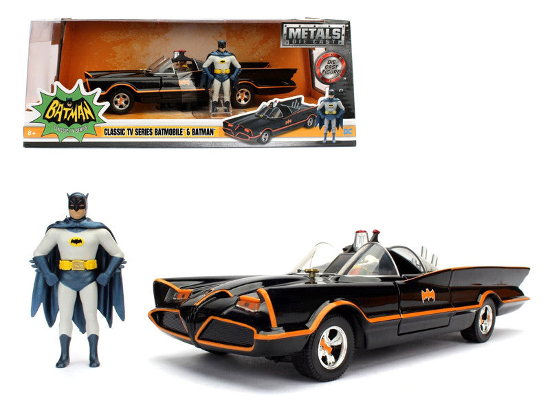 1966 Classic TV Series Batmobile with Diecast Batman and Plastic Robin in the car 1/24 Diecast Model Car