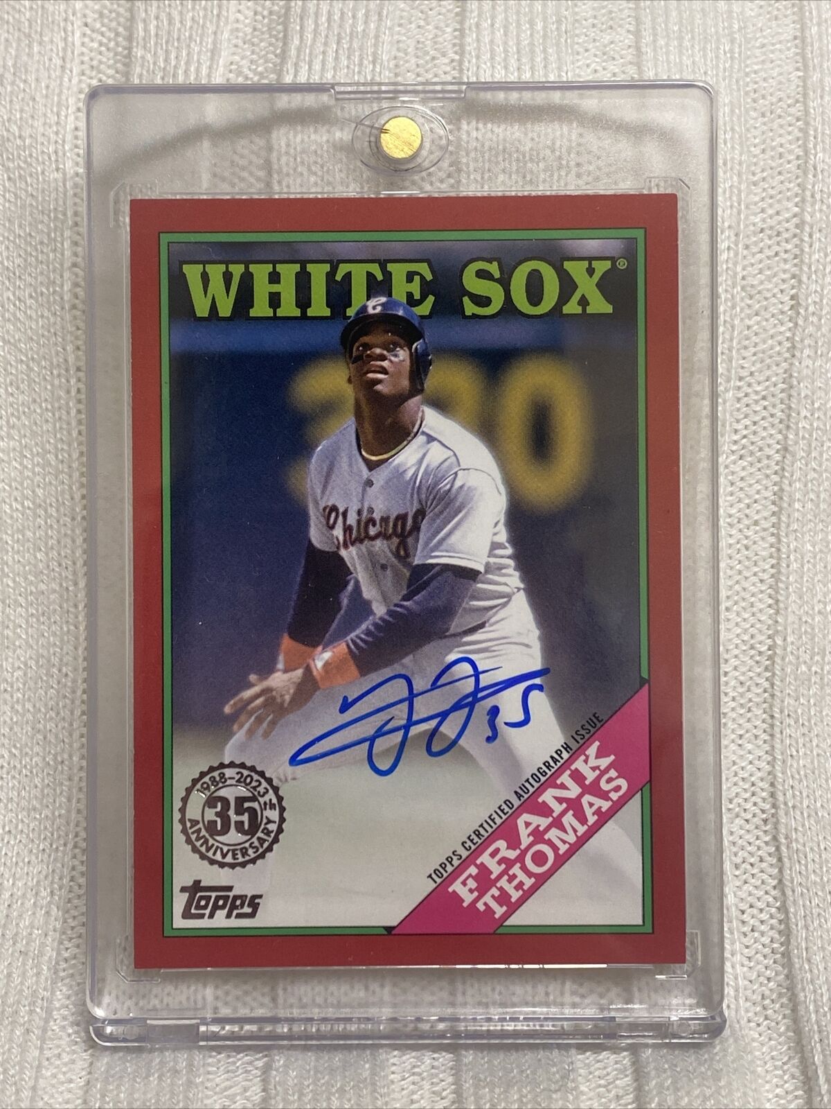 2023 Topps Baseball Auto Frank Thomas White Sox 1988 35th Red Parallel #11/25