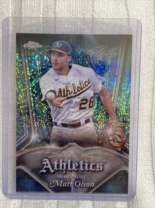 2022 Topps Chrome Pinstriped Insert - Matt Olson #P-17 - Oakland Athletics