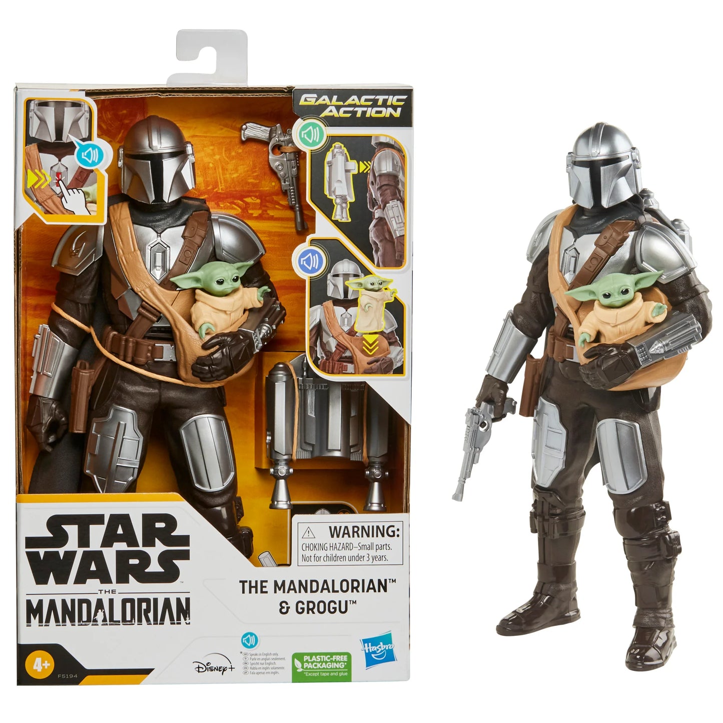 Star Wars Galactic Action The Mandalorian Grogu Interactive Electronic 12-Inch-Scale Action Figure