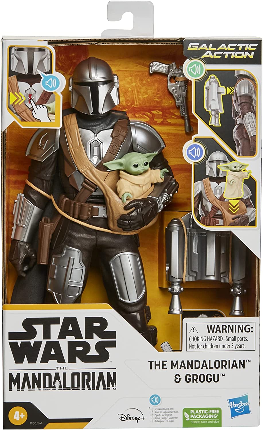 Star Wars Galactic Action The Mandalorian Grogu Interactive Electronic 12-Inch-Scale Action Figure